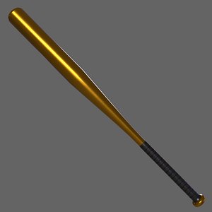 PBR Baseball Bat Yellow 3D model