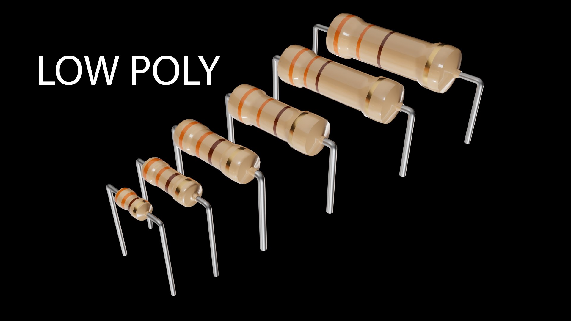 Set Of Resistors Electronic Components 3D Model - TurboSquid 2333868