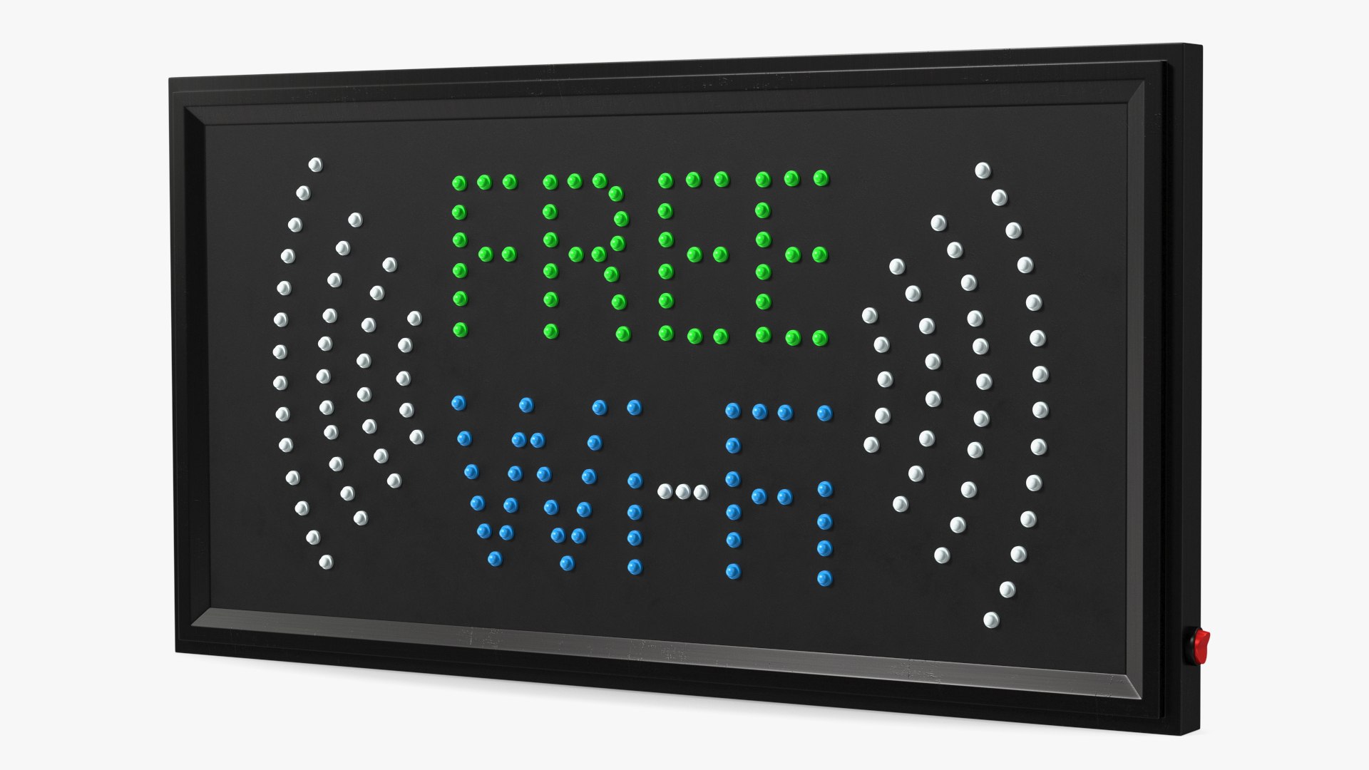 Free WiFi Sign Green and Blue LED Neon Light OFF 3D model preview