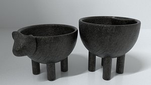 Pig Bowl Set 3D model