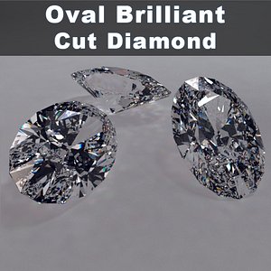 3ds max oval brilliant cut diamonds