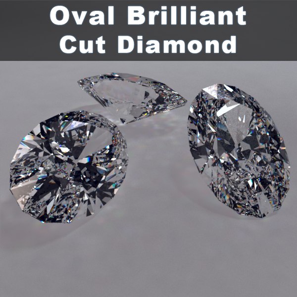 3ds max oval brilliant cut diamonds