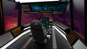 3D Sci-Fi Fighter Cockpit 3D Model model