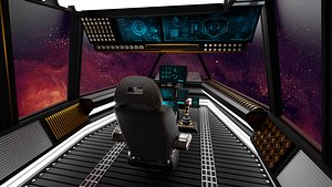 Sci-Fi Fighter Cockpit 3D Model