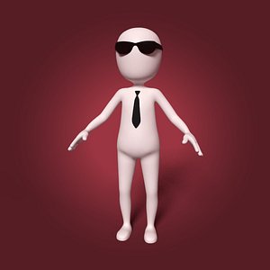 cartoon businessman 3D model