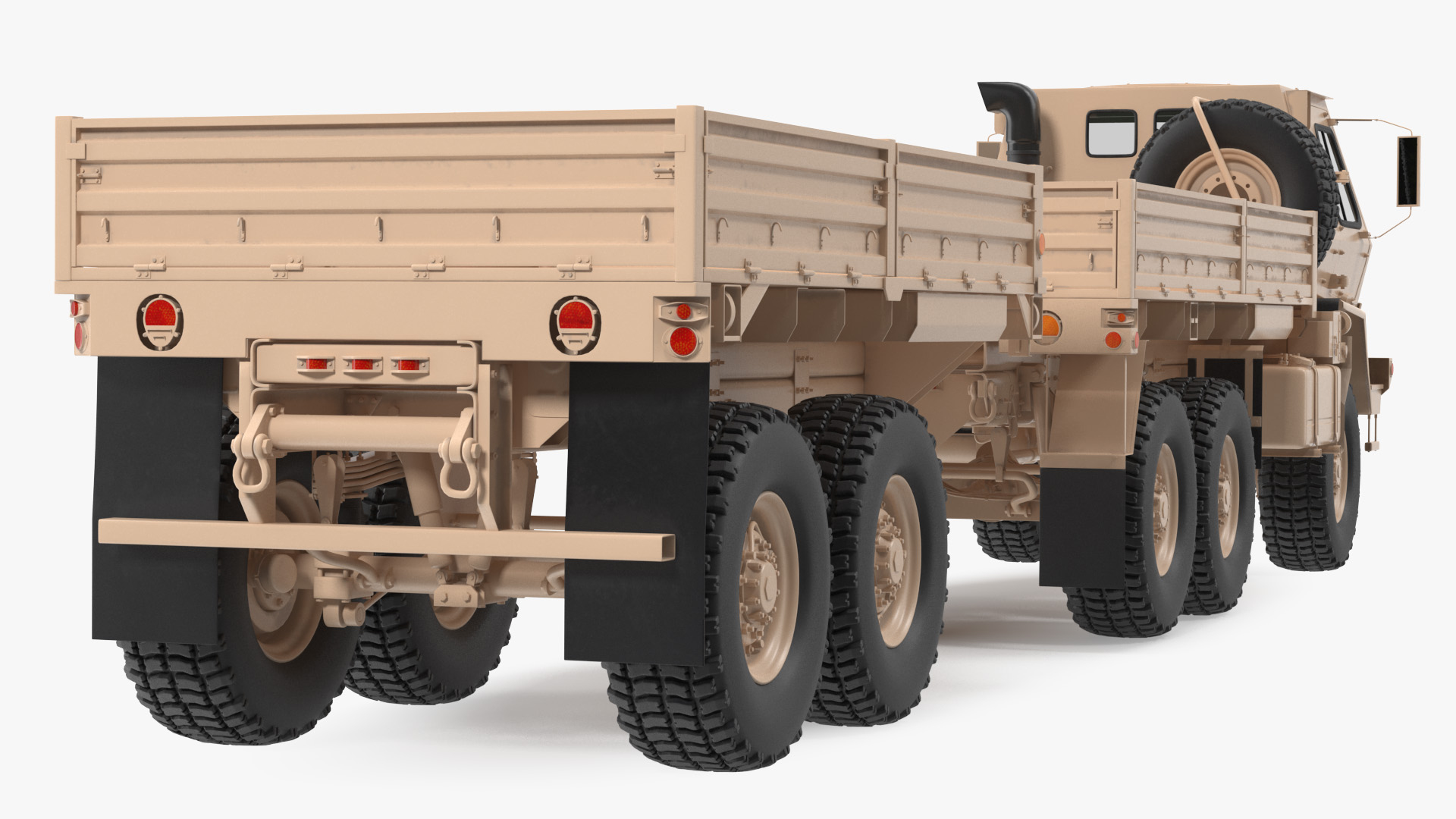 Modello 3D Oshkosh FMTV Cargo Truck 6x6 con rimorchio laterale ...