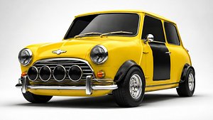 3D Mini Cooper S Classic 2000 Low Poly 3D Model