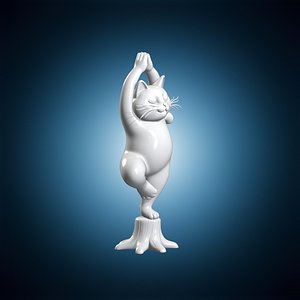 Yoga Cat Cute Cat in Tree Pose 3D Print Model 3D model