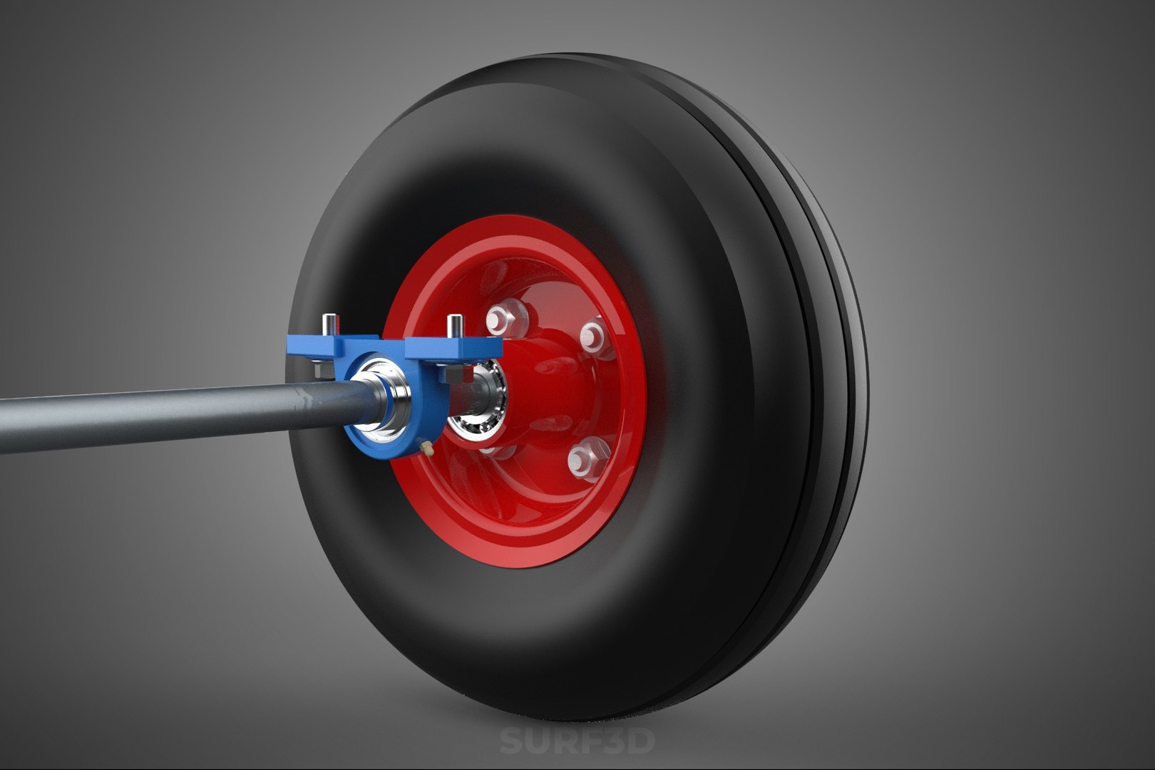 AXLE HUB ROD SHAFT WHEEL TIRE RIM CART TROLLEY BARROW BEARING 10 3D ...