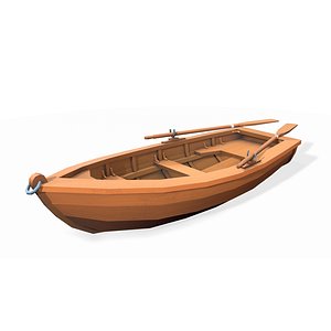 Stylized wooden fishing boat