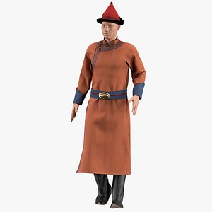 Mongolian male outfit with texture