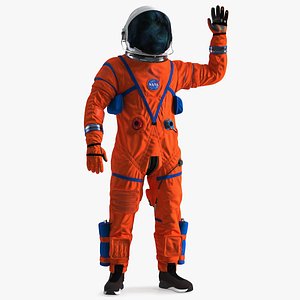 Astronaut in ACES Spacesuit Greetings Pose