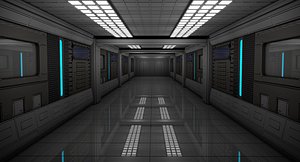 3D sci fi corridor