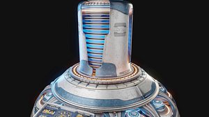 3D Sci-Fi Heavy Battery - Hipoly 3D Model model