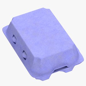 Paper Pulp Carton of Eggs 6 Color Variations Blank and Generic Label
