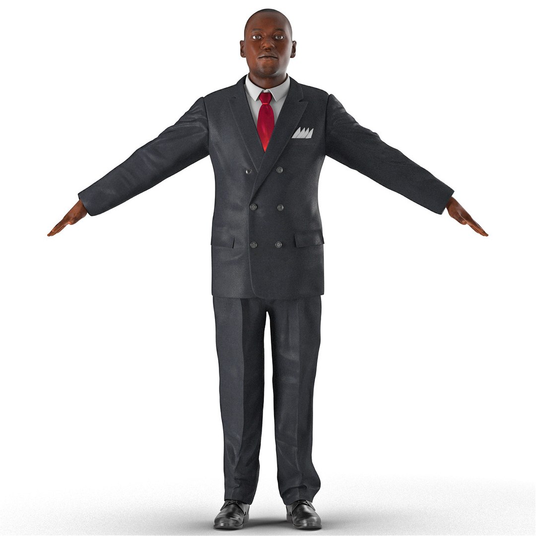 Businessman African American 3D model preview