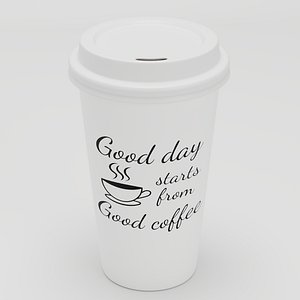 Paper coffee cup large 3D model