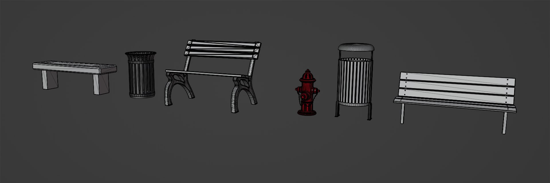 Street Props 01 3D Model - TurboSquid 2207533