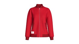 Girls Zip-Up Bomber Jacket With Patch 3D