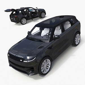 Sport SUV Range Rover Black Rigged model