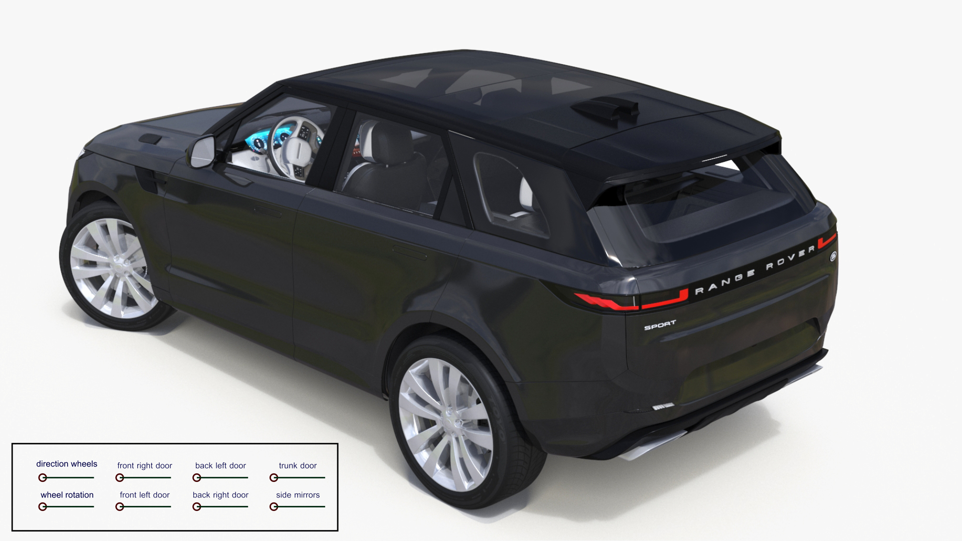 Sport SUV Range Rover Black Rigged Model - TurboSquid 2383202