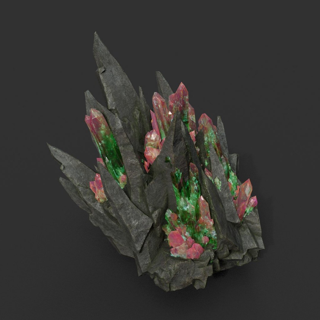 3D 8 Low Poly PBR Spiky Mine Rock Mineral Model - TurboSquid 2163135