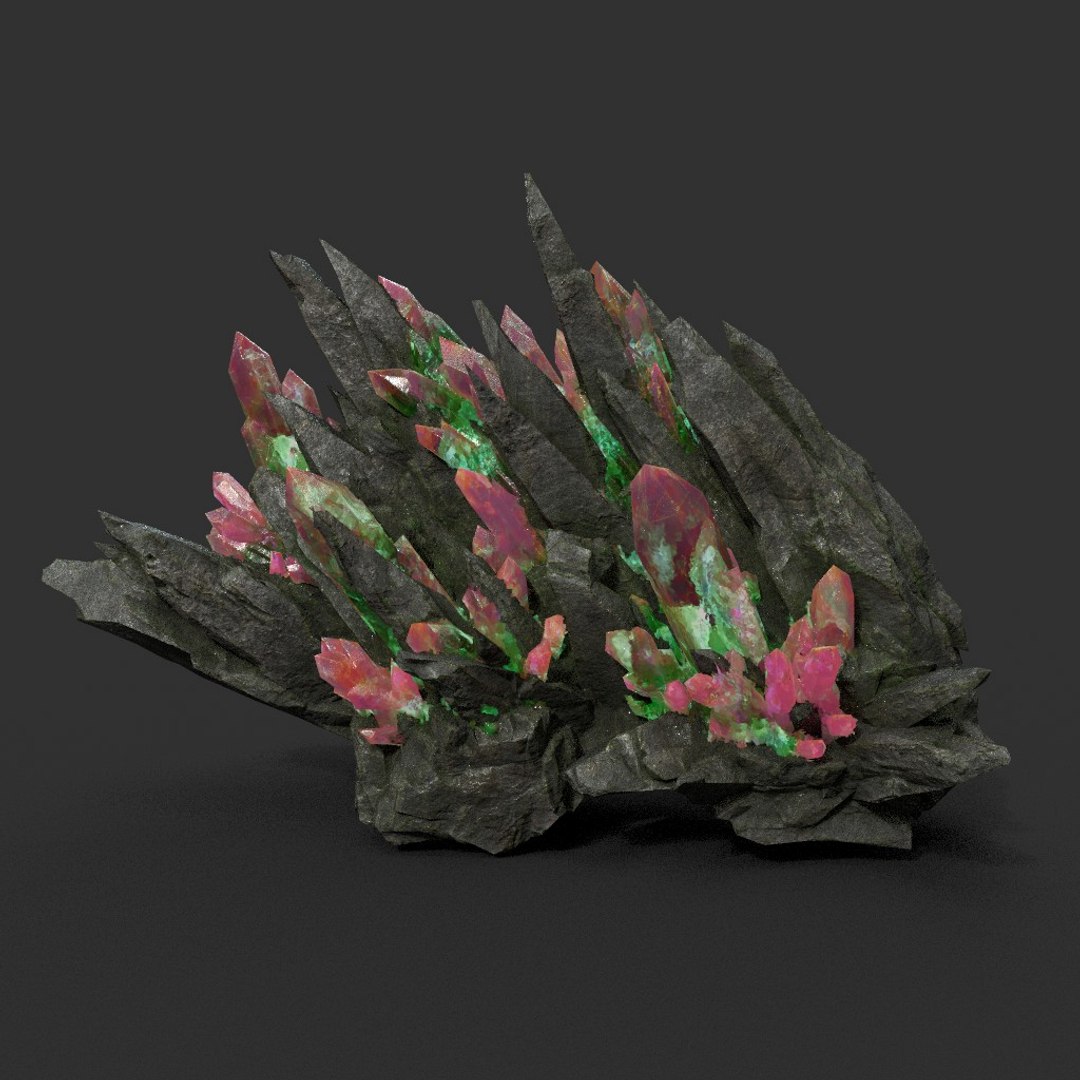 3D 8 Low Poly PBR Spiky Mine Rock Mineral Model - TurboSquid 2163135