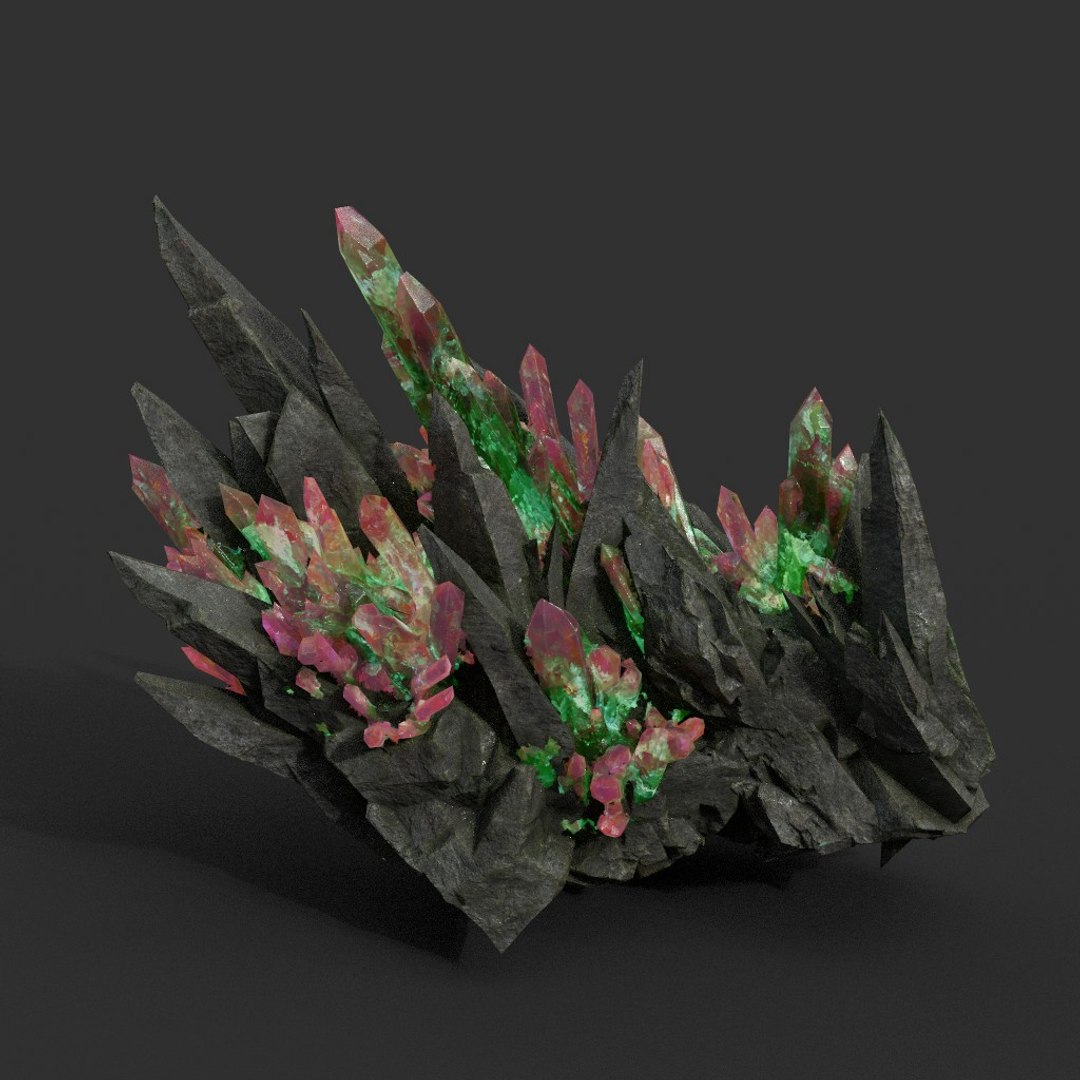 3D 8 Low Poly PBR Spiky Mine Rock Mineral Model - TurboSquid 2163135