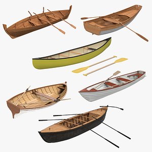 Rowing Boats Collection 4 3D