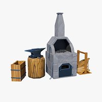 Stylized Forge Blacksmith Furnace