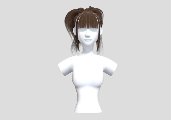 Pigtail Bun Hairstyle - 3D Model by nickianimations