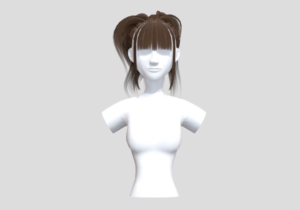 Wide Pigtails Hairstyle - 3D Model by nickianimations