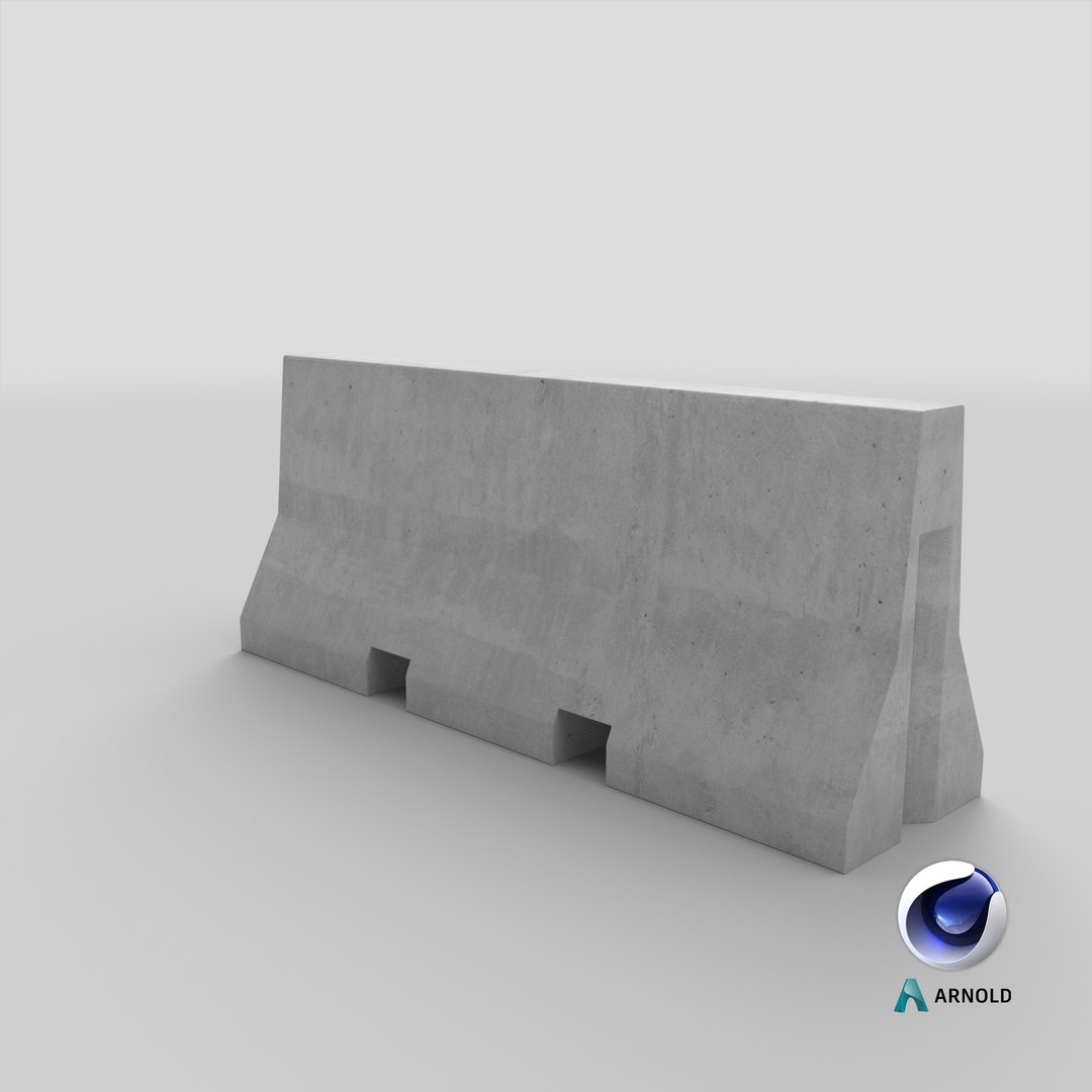 Concrete Traffic Barrier 02 3D Model - TurboSquid 2069916