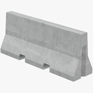 Concrete Traffic Barrier 02 3D model