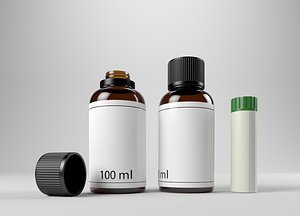 bottles medicinal 3D model