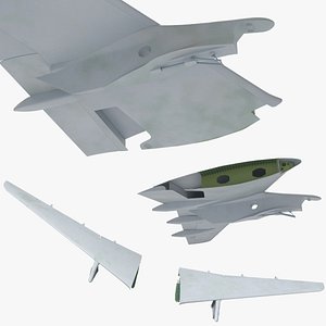 3D A320 Airbus Wing Assembly Split model
