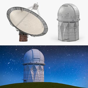 observatory radio telescope 3D model