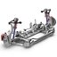 sedan frame chassis 2 3d model