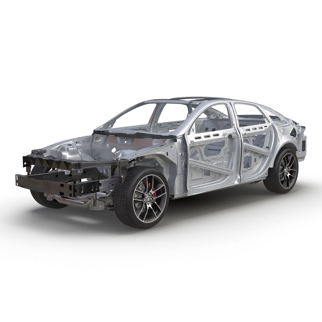 Sedan Frame with Chassis 2 Rigged 3D model preview