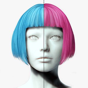 3D Female Bob Hair model