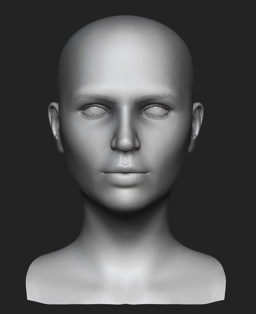 3D model realistic female head - TurboSquid 1386908