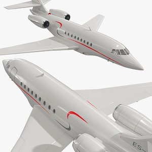 Jet Plane Dassault Falcon 2000 White No Chassis