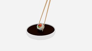 3D chopstick dip cylinder sushi