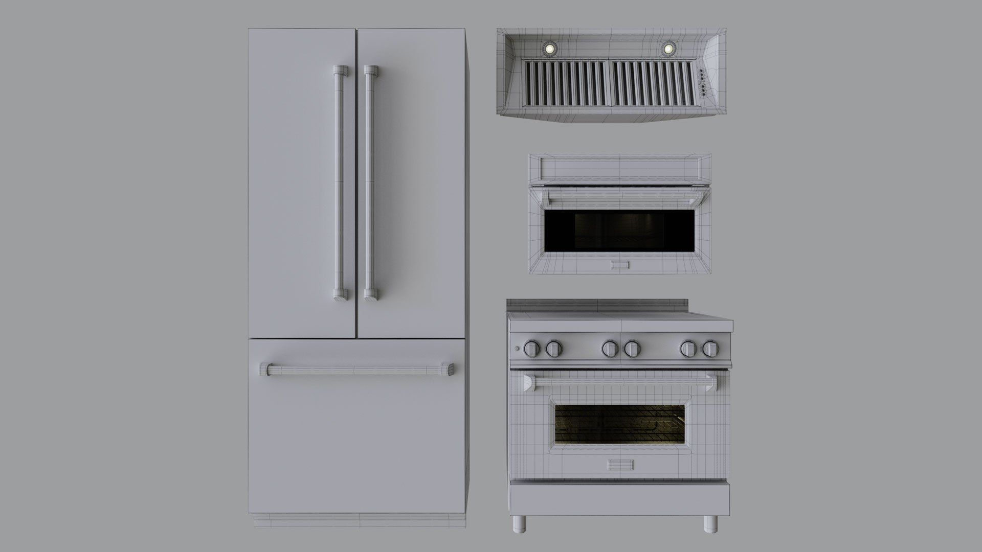 Zline Kitchen Appliances Set Model TurboSquid 2100197