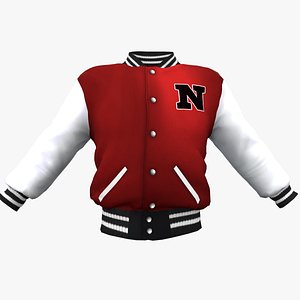 Male Letterman Jacket Unbuttoned 3D model - TurboSquid 1808960