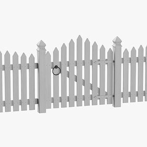 3D Picket Fence 02 model