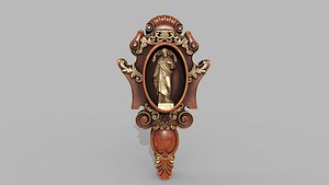 3D model jesus wooden frame statue
