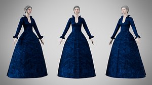 3D Dress 30 Sapphire Mist Velvet v2 model