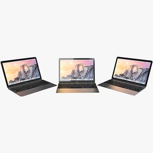 3d realistic apple macbook 2015