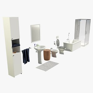 Bathroom Complete Furniture Set 3D model